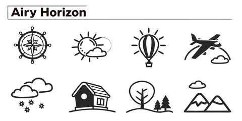 Obraz premium Diverse Horizon Icons Collection.