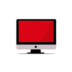 Sleek desktop computer showcasing a vibrant red screen in a modern design