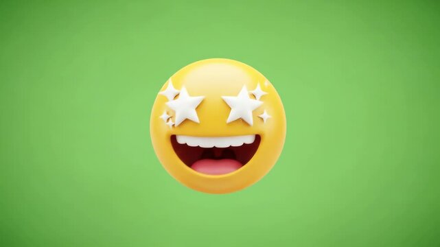 Excited smiley face with stars for eyes, representing amazement and joy