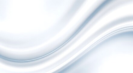 Abstract flowing white silk fabric background with elegant soft waves and subtle light blue highlights, perfect for luxury branding or elegant design projects.