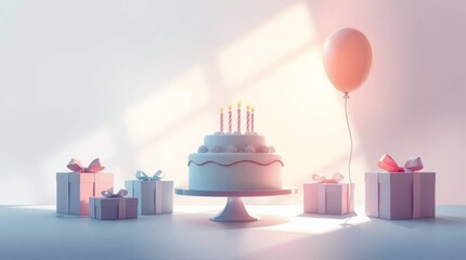 birthday cake with candles