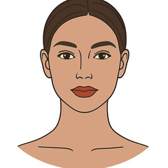 Portrait of a woman with makeup, facial lines, beauty model, cosmetic skin tone