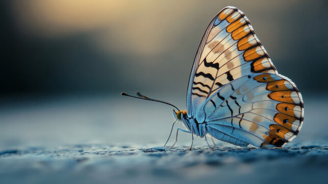 Butterfly Perched on a Surface with a Soft Focus