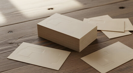 Wooden blocks and squares on a textured wooden surface mockup