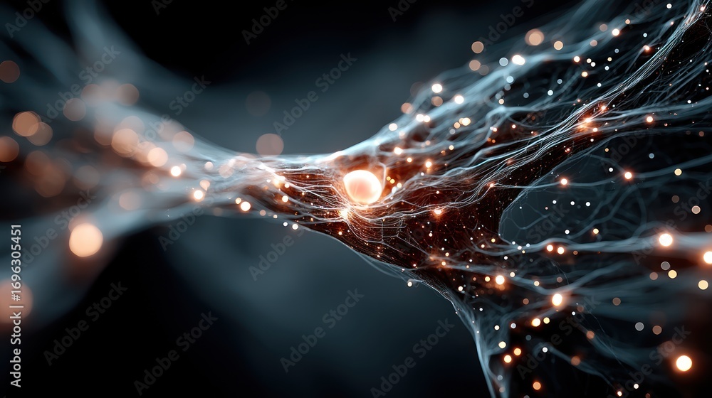 Poster neural network visualization: an artistic depiction of a neural network, showcasing the intricate co