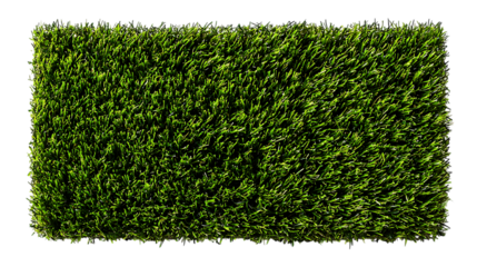 Top view of artificial grass on black background. Ideal for sports, landscapes, and backgrounds.