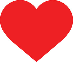 Simple Red Heart Shape Icon Isolated on White Background love symbol