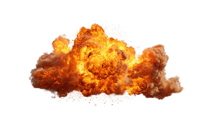 Flame spark bonfire illuminated exploding isolated on a white background.