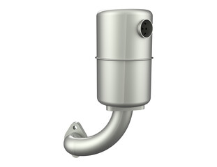 Premium High-Performance Catalytic Converter for Gasoline and Diesel Engines with O2 Sensor Port - Essential Modern Automotive Emission Control Vehicle Part, Isolated on Transparent Background, HD