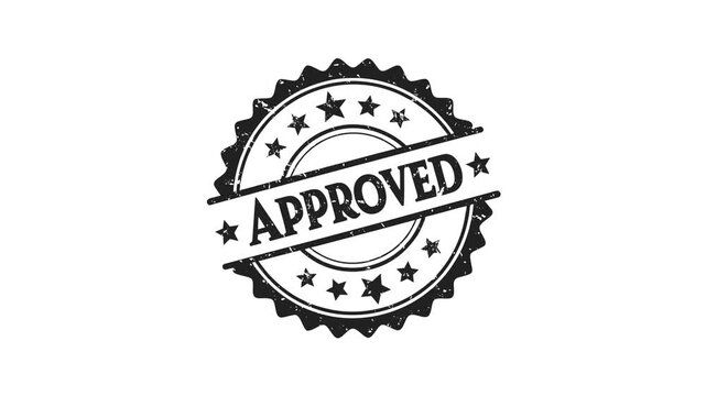 Approved grunge stamp Animation with textured effect