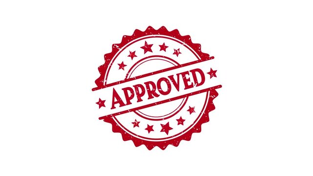 Red Approved Stamp with Grunge Texture Animation