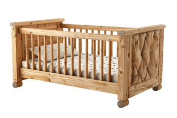 Rustic Wooden Baby Crib Design Nursery Furniture Handmade Cot Infant Bed Cozy Bedroom Baby Decor