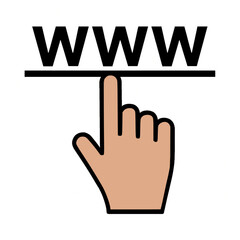 Fototapeta premium Navigate the internet with a touch, explore the world wide web with ease and simple touch icon