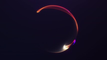 Glowing sphere with smooth red, purple and orange gradient light flow on dark background. Futuristic 4K loop animation for abstract design and sci-fi visuals. - Powered by Adobe