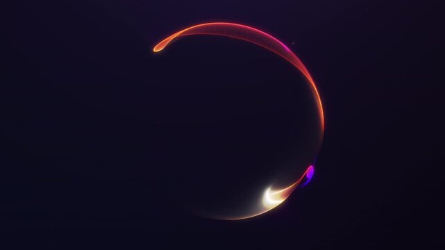 Glowing sphere with smooth red, purple and orange gradient light flow on dark background. Futuristic 4K loop animation for abstract design and sci-fi visuals. - Powered by Adobe