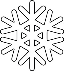 Christmas snowflake line art vector winter icon.