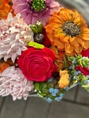 marshmallow flowers in a basket	
