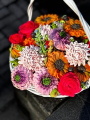 marshmallow flowers in a basket	