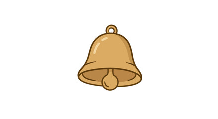 Golden bell notification alert icon ringing service reminder symbol alarm sound communication announcement on transparent background