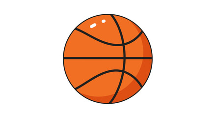 Cartoon illustration of an orange basketball isolated on white background