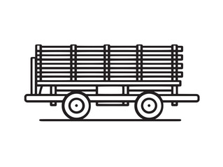 Farm Trailer Icon with Beautiful Minimal Vector Artwork