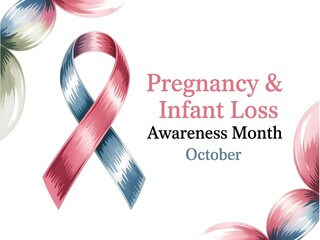 Pregnancy and infant loss awareness month october ribbon with balloons symbolizing remembrance and support