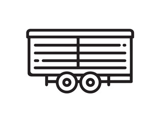 Sleek Farm Trailer Illustration with Clean Line Drawing Design