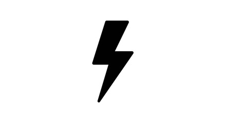 Illustration of black lightning bolt symbol isolated on a white background