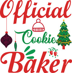 Official Cookie Baker Christmas SVG T-Shirt Typography Design