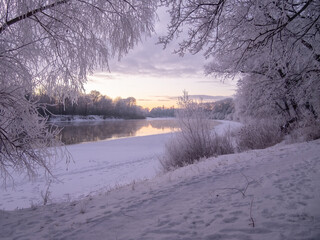 winter landscape in the village