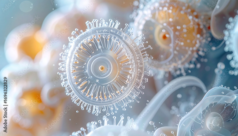 Poster microscopic marvels of cell: a mesmerizing display unveils a captivating, intricate cellular structu