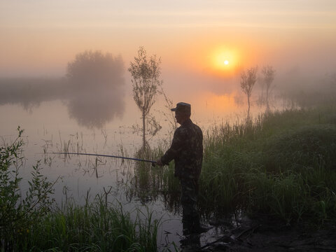 fishing on the lake - Powered by Adobe