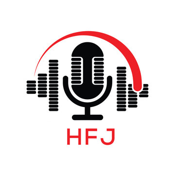 HFJ Modern Company logo. HFJ Microphone logo design for entrepreneur and business. HFJ Music Audio Branding best icon.
