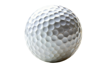 Pristine white golf ball detail close up on black background Sports recreation course game