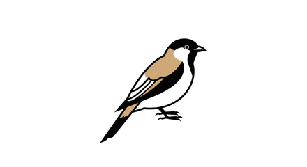 Obraz premium Stylized Illustration of a Passerine Bird with a Distinctive Color Palette