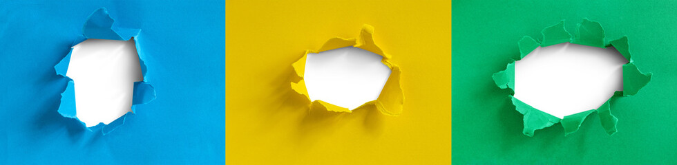 Ragged paper with transparent paper holes.