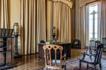 The interior of the historic yellow Palace of Justice building in central Manaus. Amazonas, Brazil