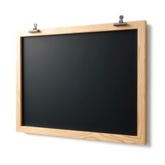 Obraz premium a blank chalkboard framed by wood, ready for notes and ideas