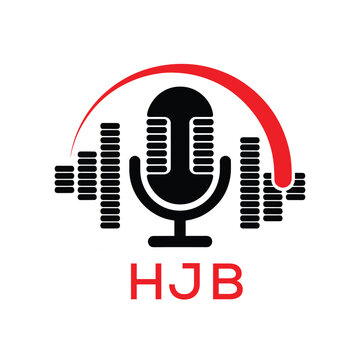 HJB Modern Company logo. HJB Microphone logo design for entrepreneur and business. HJB Music Audio Branding best icon.
