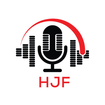 HJF Modern Company logo. HJF Microphone logo design for entrepreneur and business. HJF Music Audio Branding best icon.

