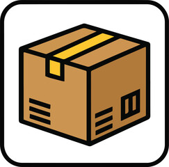 Isometric illustration of a cardboard box, perfect for packaging, delivery and storage designs