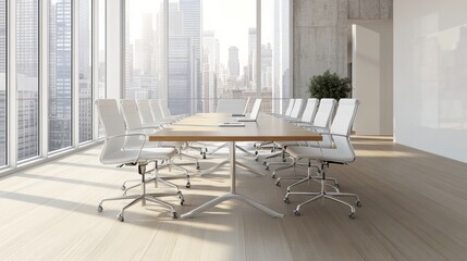 Business space of bright meeting room