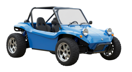 Blue Dune Buggy OffRoad Vehicle Beach Buggy Recreation Adventure Vehicle isolated on transparent background