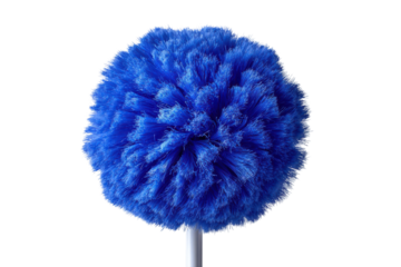 Vibrant Blue Feather Duster Against Black Backdrop Cleaning Supplies Home Hygiene Cleaning Tool