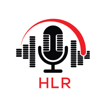 HLR Modern Company logo. HLR Microphone logo design for entrepreneur and business. HLR Music Audio Branding best icon.
