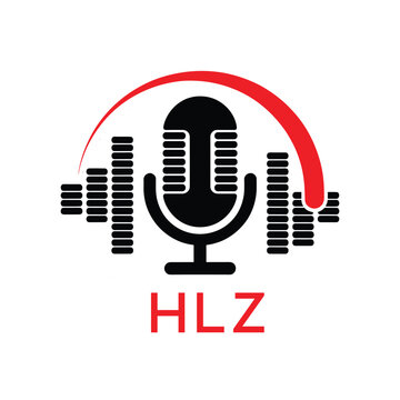 HLZ Modern Company logo. HLZ Microphone logo design for entrepreneur and business. HLZ Music Audio Branding best icon.
