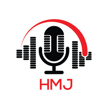 HMJ Modern Company logo. HMJ Microphone logo design for entrepreneur and business. HMJ Music Audio Branding best icon.

