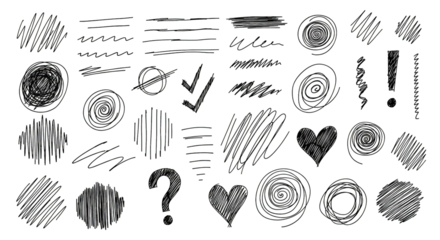 Handdrawn Doodle Elements Lines Shapes Symbols