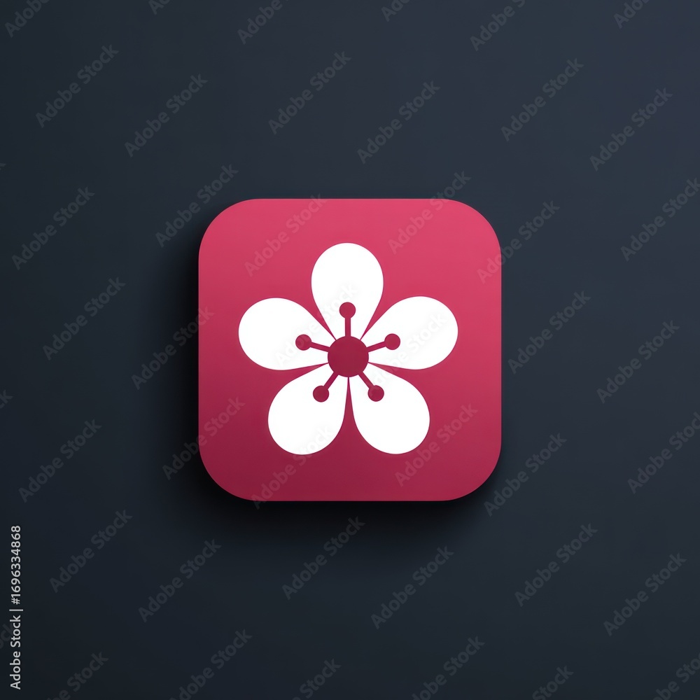 Poster floral icon design with gradient shadow effect on dark background
