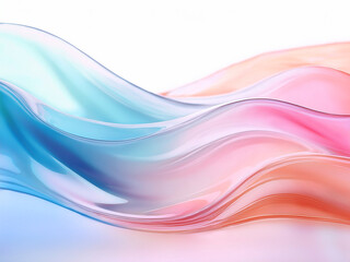 淡くカラフルなウェーブ模様の背景素材　グラデーション背景